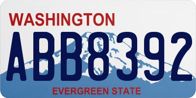 WA license plate ABB8392