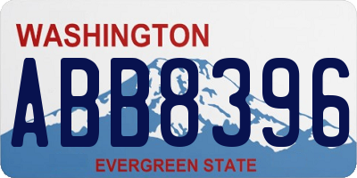 WA license plate ABB8396