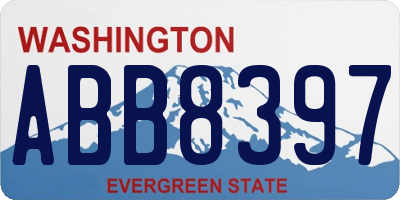 WA license plate ABB8397