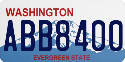 WA license plate ABB8400