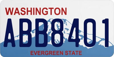 WA license plate ABB8401