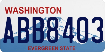 WA license plate ABB8403