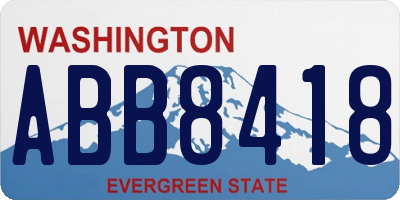 WA license plate ABB8418