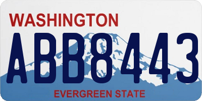 WA license plate ABB8443