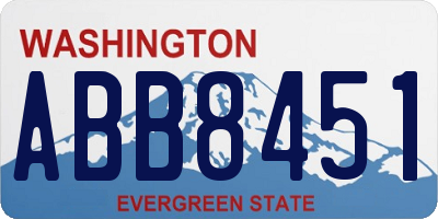 WA license plate ABB8451
