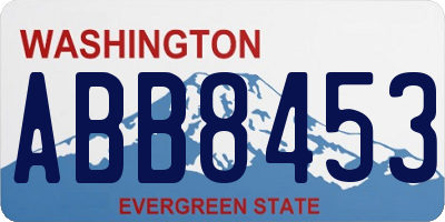 WA license plate ABB8453