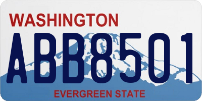 WA license plate ABB8501