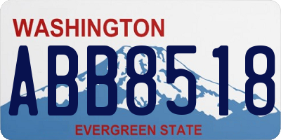 WA license plate ABB8518