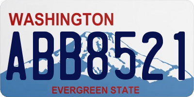 WA license plate ABB8521