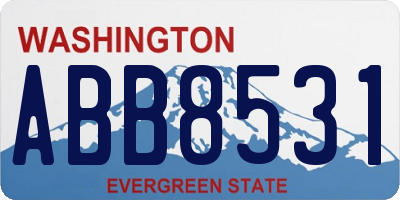 WA license plate ABB8531