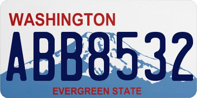 WA license plate ABB8532
