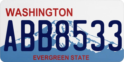 WA license plate ABB8533