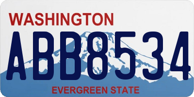 WA license plate ABB8534