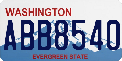 WA license plate ABB8540