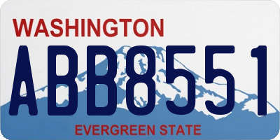 WA license plate ABB8551
