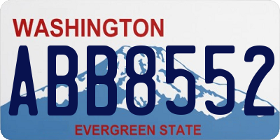 WA license plate ABB8552