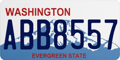 WA license plate ABB8557
