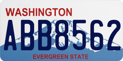 WA license plate ABB8562