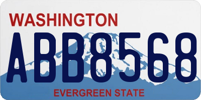 WA license plate ABB8568