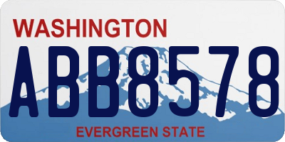 WA license plate ABB8578