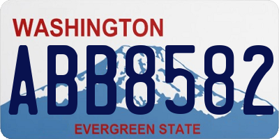 WA license plate ABB8582