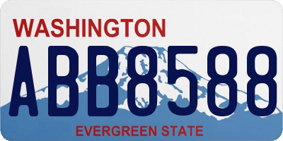WA license plate ABB8588