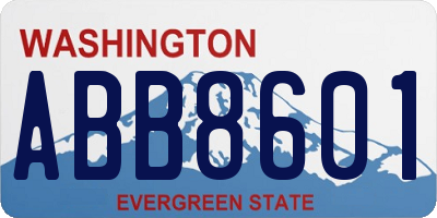 WA license plate ABB8601