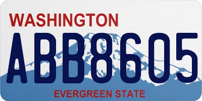 WA license plate ABB8605
