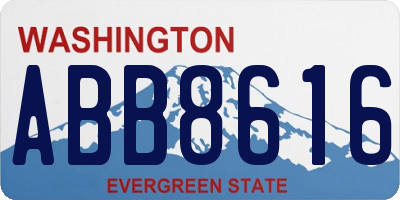 WA license plate ABB8616