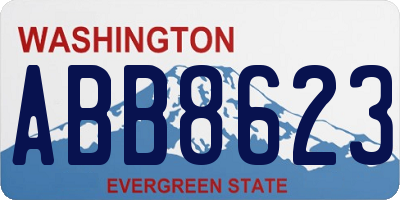 WA license plate ABB8623