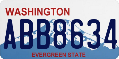 WA license plate ABB8634