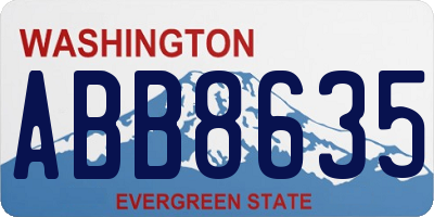 WA license plate ABB8635