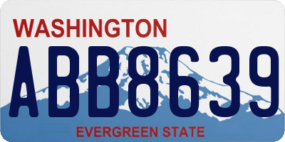 WA license plate ABB8639