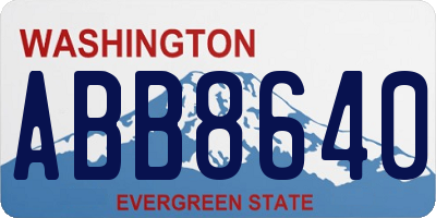WA license plate ABB8640