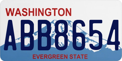 WA license plate ABB8654