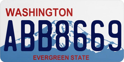 WA license plate ABB8669