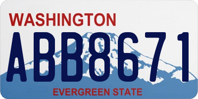 WA license plate ABB8671
