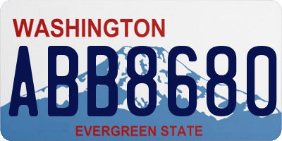 WA license plate ABB8680
