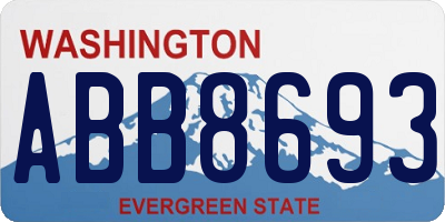 WA license plate ABB8693