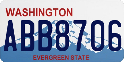 WA license plate ABB8706