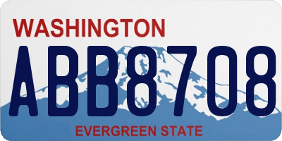 WA license plate ABB8708
