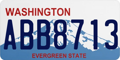 WA license plate ABB8713