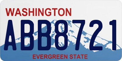 WA license plate ABB8721