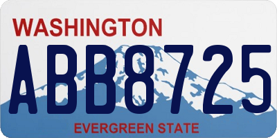 WA license plate ABB8725
