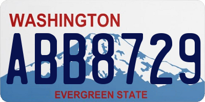 WA license plate ABB8729
