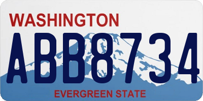 WA license plate ABB8734