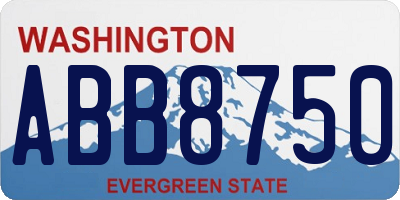 WA license plate ABB8750