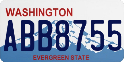 WA license plate ABB8755