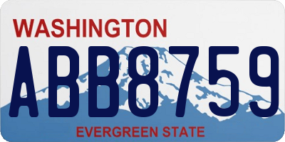 WA license plate ABB8759