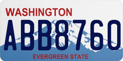 WA license plate ABB8760